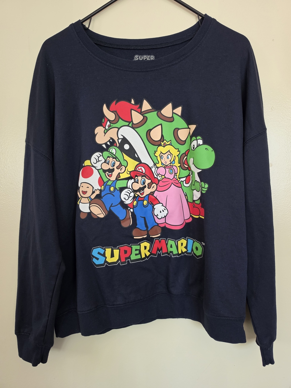 Nintendo Super Mario Navy Sweatshirt Size L